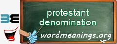 WordMeaning blackboard for protestant denomination